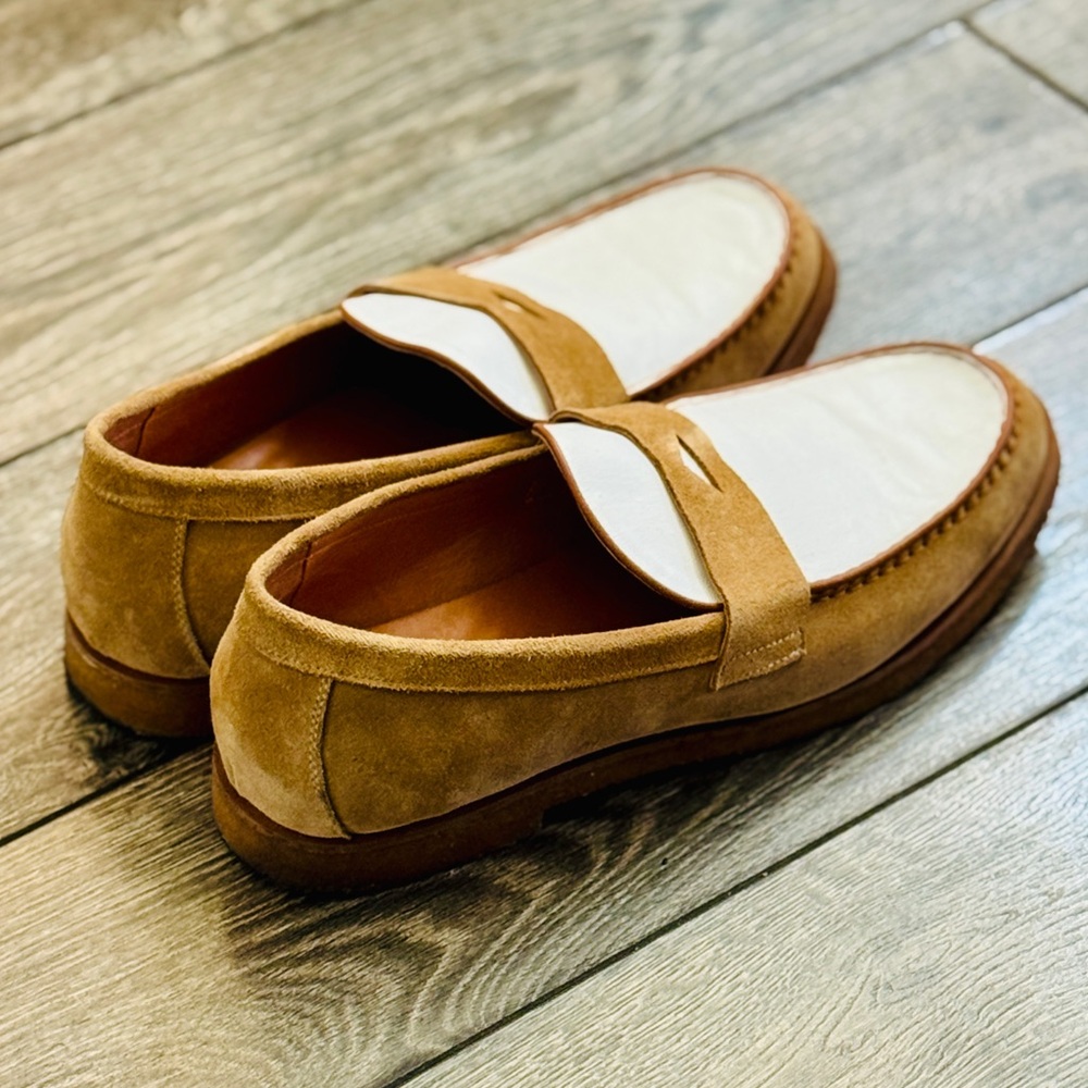 Marc Nolan Men’s Stylish Tan and White Loafers / Sneakers - Picture 8 of 10